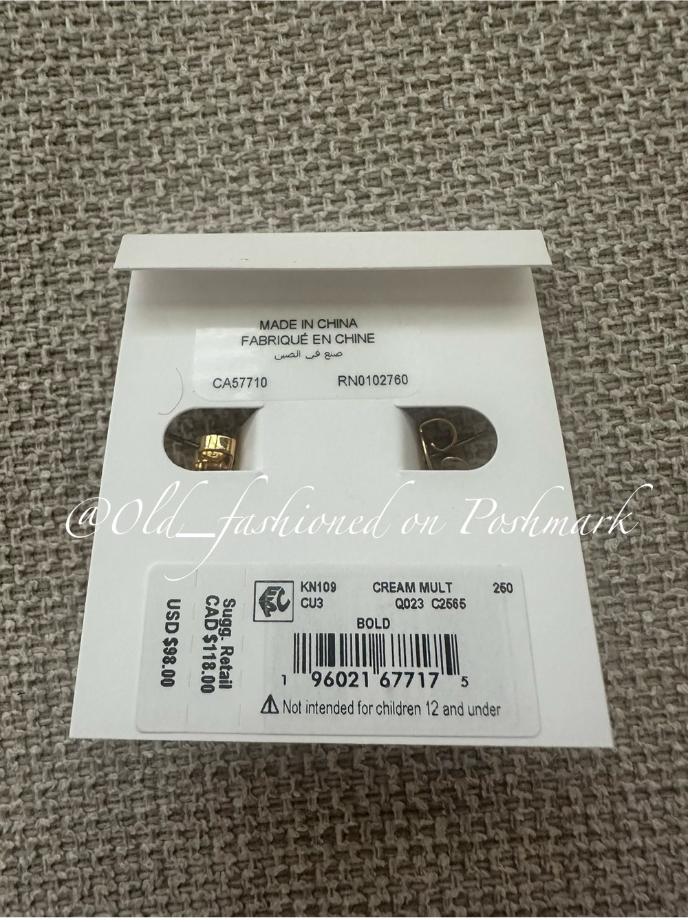 KATE SPADE Bold Small Hoops - Cream Multi - Picture 11 of 11